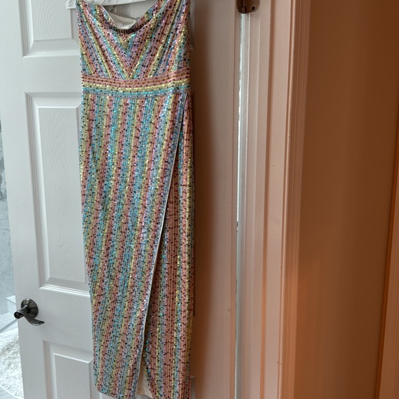 Saylor Indiana rainbow sequin dress size M - Picture 3 of 3